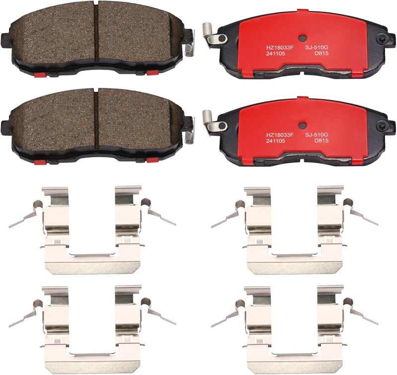 SUPLABEL HZ815H Brake Pads Front Replacement for Infiniti G20 G35 G35 I30 I35, Nissan 350Z Altima Cube Juke Maxima Sentra Versa, Suzuki SX4 Disc Brakes Driver Passenger Side 815A - Image 1